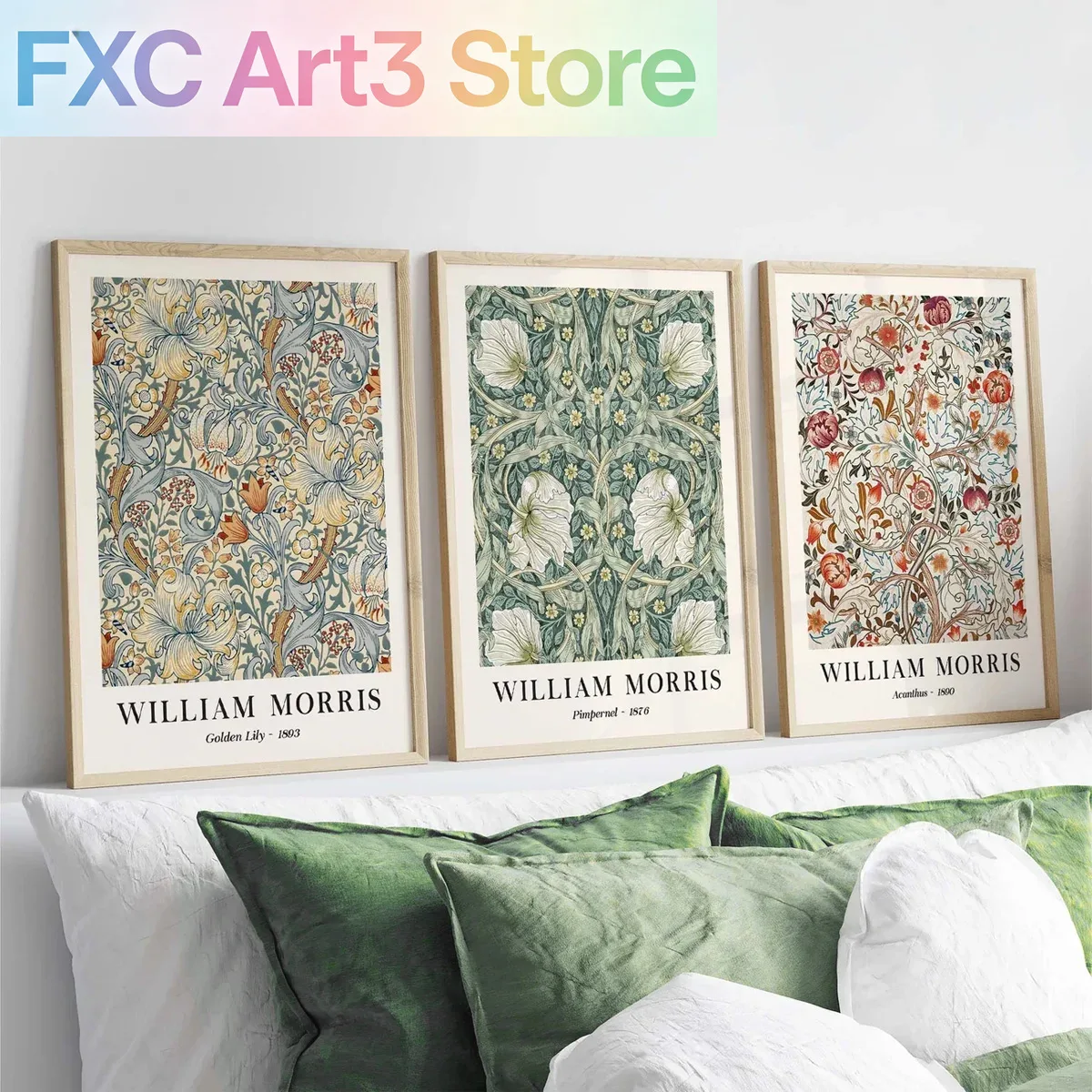 Art Craft William Morris - Set di 3 Stampe d'Arte Murale