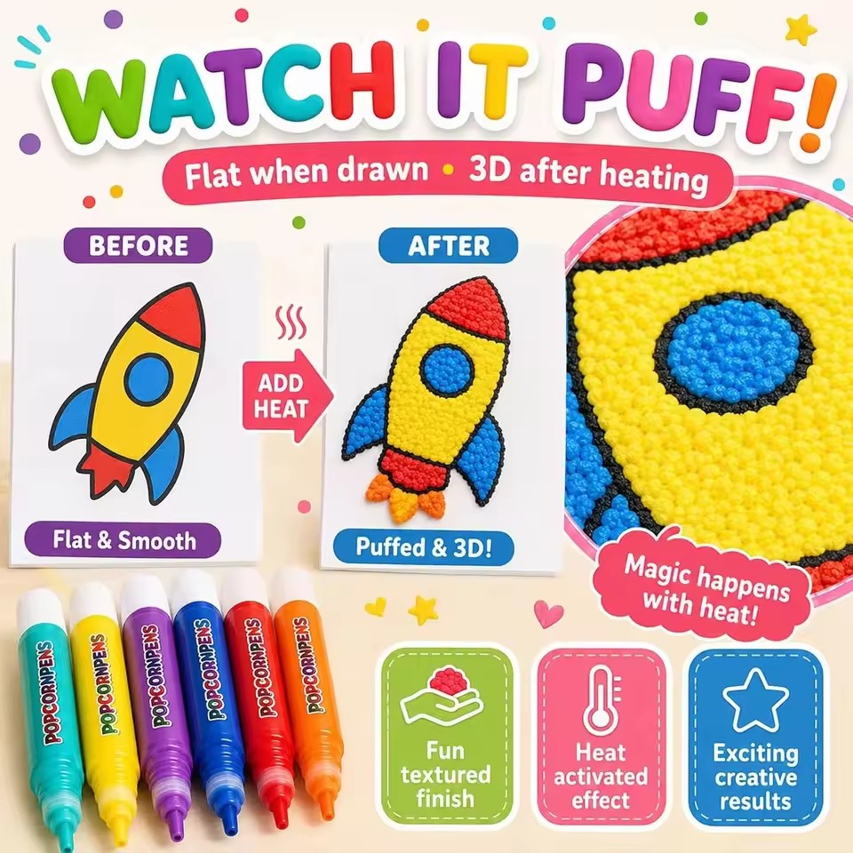 Art Craft Journal - Set di Penne Popcorn Morbide, Kit