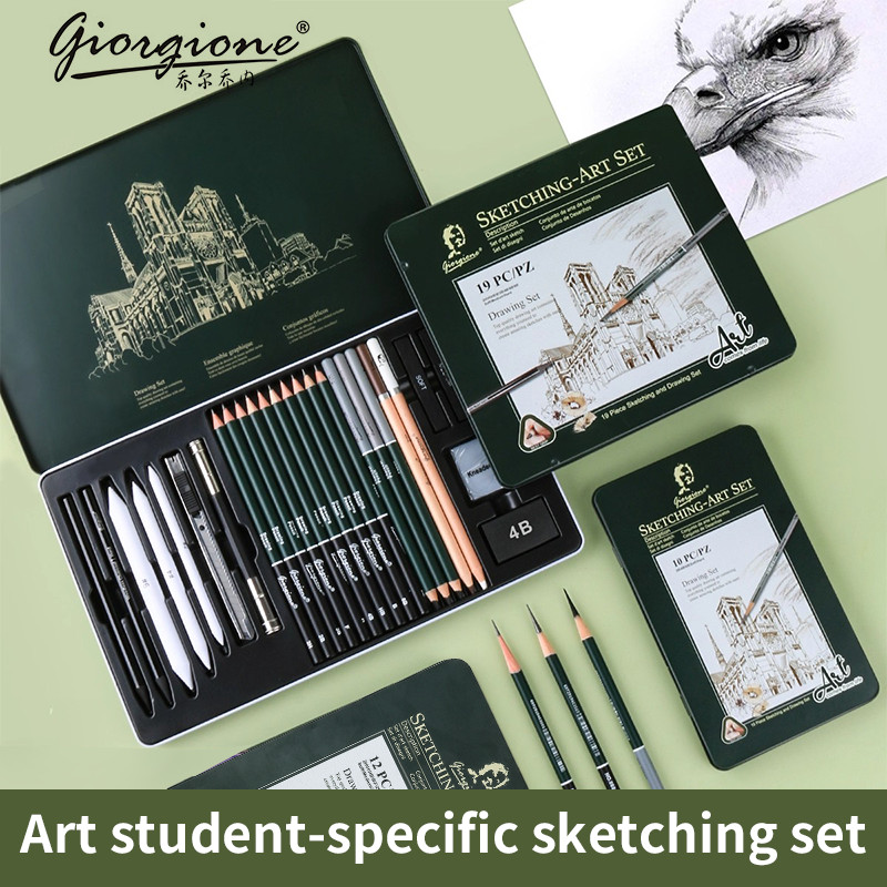 Sketching Charcoal Set - GOIRGIONE Pro Sketch Set 10/12/19/27 Matite